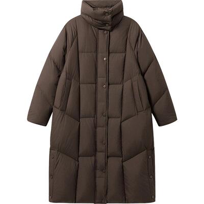 播休闲时尚立领羽绒服女冬季宽松洋气长款外套DDR4RD5164