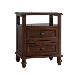 床头柜实木床头美式水性漆木柜子免安装小储物柜简美白蜡木缅因