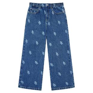 XXZXX牛仔裤满印设计宽松直筒男女潮牌童装亲子装 秋季新款 1603