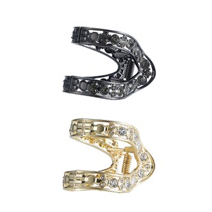 v型抓夹高级感水钻半扎发夹女后脑勺高颅顶头饰高马尾丸子头抓夹