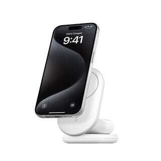Belkin贝尔金Qi2兼容MagSafe二合一15W无线充电器可折叠手机耳机充电板适用苹果iphone17promax/16华为安卓