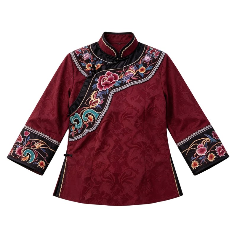 少数民族风女刺绣花边演出服套装