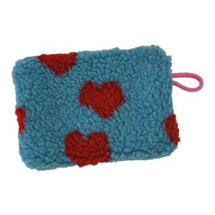 小白兔几 ins风毛绒口红包学生手拿小号化妆包钥匙零钱包证件袋