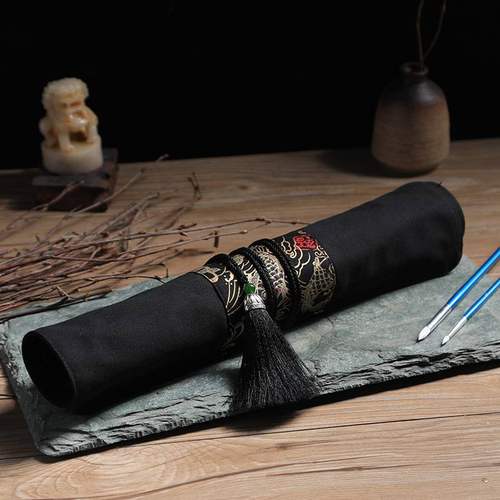 布艺手工帆布画笔袋批发包美术绘画专用笔袋画材水粉笔收纳插