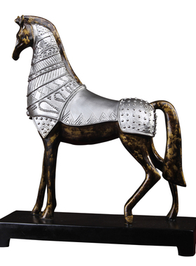 美式欧式书房战马摆件