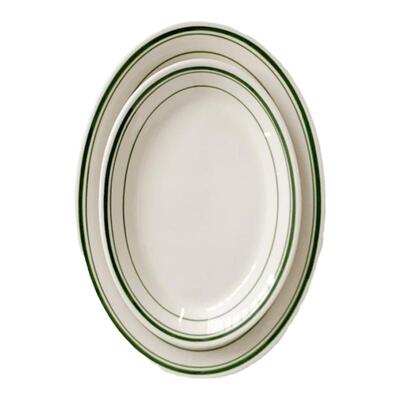 韩式釉下彩餐具绿色线条盘子