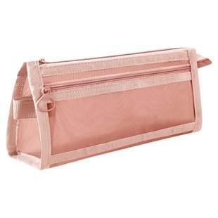 笔袋透明网纱学生考试专用文具袋儿童铅笔袋双层立体大容量考试袋