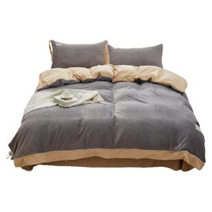 A类加厚牛奶绒双拼被套单件冬季保暖珊瑚绒特大号加绒定制被罩