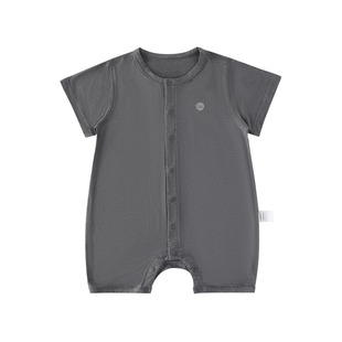 Oak mont婴儿短袖连体衣宝宝夏装衣服夏季薄款竹纤维哈衣周岁爬服