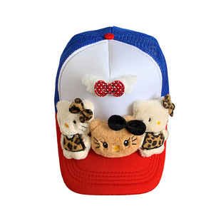 可爱Kitty猫蝴蝶结帽子女亚比风y2k显脸小鸭舌帽2025新款棒球帽潮