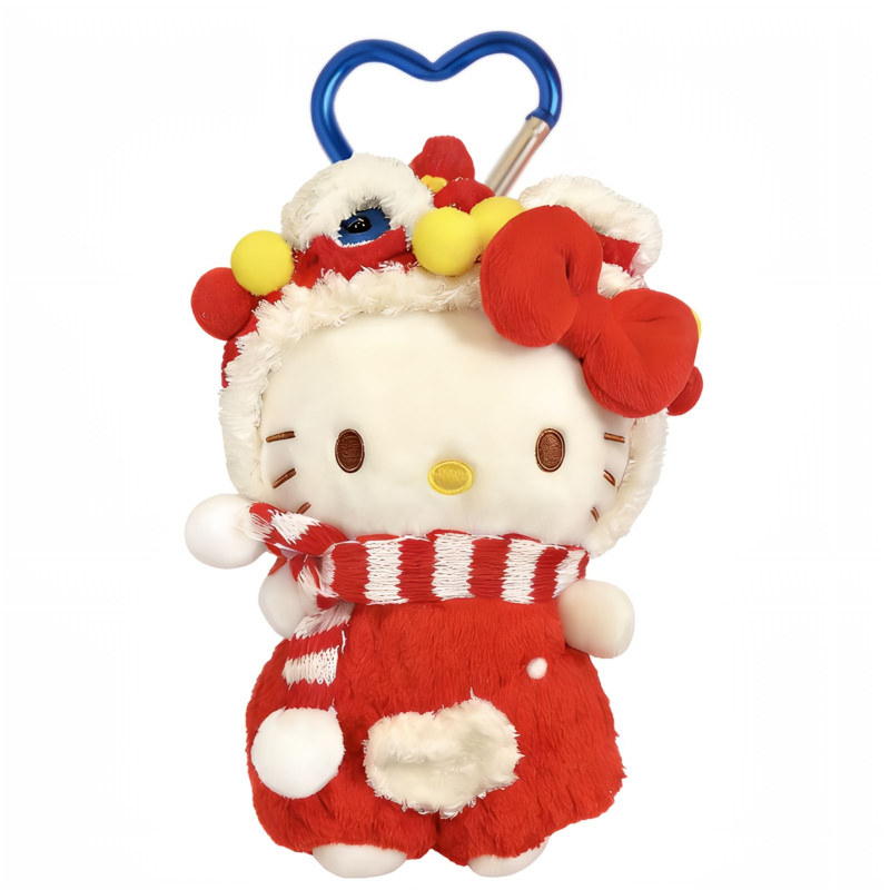 正版新年红纽扣HelloKitty凯蒂猫包挂件卡通毛绒玩偶钥匙扣送礼物