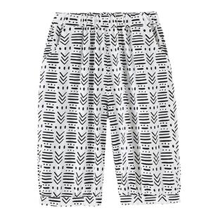 砚台家男童裤子夏季儿童薄款灯笼裤女童婴儿纯棉夏裤洋气防蚊裤潮