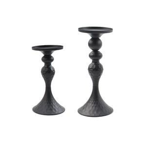 新年法式复古锤纹烛台高级家居摆件情人节浪漫氛围蜡烛台装饰道具