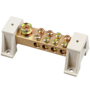 接地铜排地线零线端子排大功率10孔加厚双排机房配电箱接线端子排