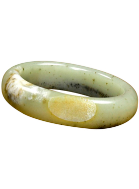 新疆和田玉手镯暖青白水墨籽料