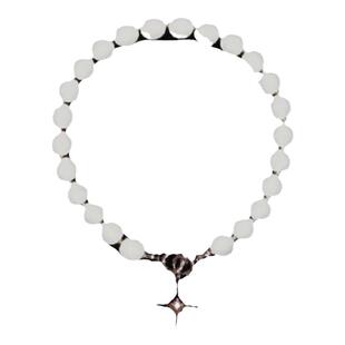 欧美夸张个性极简反光荧大珍珠项链小众嘻哈男女十字架卫衣颈链