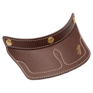 「福禄车库」手工制三扣通用摩托复古头盔真皮遮阳帽檐BELL适用