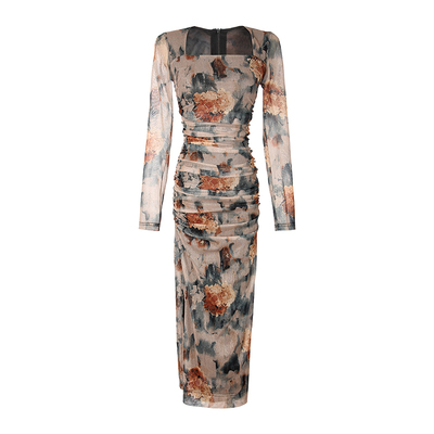 xulu原创设计金丝线网纱小众收腰