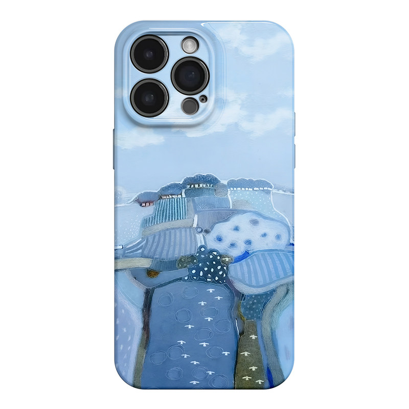 田园诗蓝 适用苹果iphone17手机壳华为pura70小米15荣耀x50红米k80高级感小众vivox200软opporeno15一加ACE5