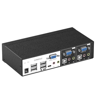 迈拓维矩 工业级KVM切换器VGA带音频2进1出 USB键鼠打印打印机共享器二口 MT-0201VK