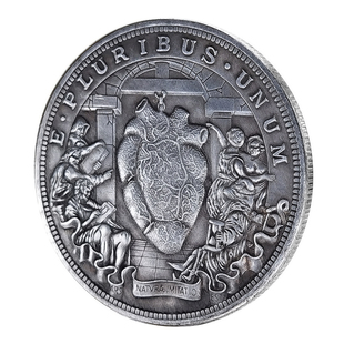 跳动的心机关币流浪币 俄银元纪念章复古铜币男人的玩具金属收藏