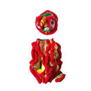 醒狮宠物衣服猫咪舞狮搞怪防掉毛新年红色创意加厚保暖可爱冬装