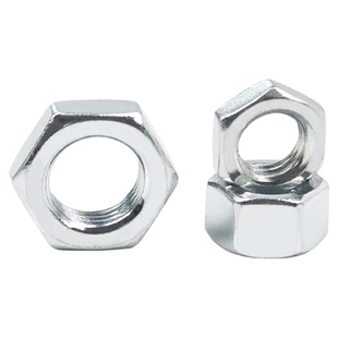 8级镀锌六角薄螺母GB6172碳钢蓝白锌薄型螺帽扁螺母M8M10M12-M64