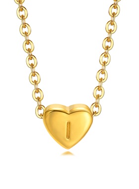 钛钢E26个字母F项链H爱心R首饰品