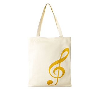 文艺帆布单肩包女小学生高音符乐谱大容量简约休闲音乐补习手提袋