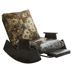 阳台躺椅沙发懒人椅实木摇椅折叠午休可躺可睡家用复古客厅摇摇椅