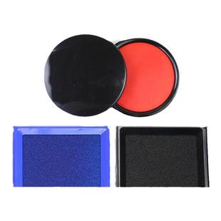 得力印泥印台红色小号大圆方形财务银行印油快干海绵黑蓝色手印指纹办公用品速干盖印章套装补充便携空白9864