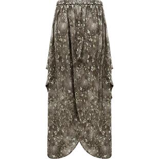 COCOBELLA设计感立体花苞印花碎花半身裙女侘寂风雪纺长裙HS3068