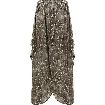 COCOBELLA设计感立体花苞印花碎花半身裙女侘寂风雪纺长裙HS3068