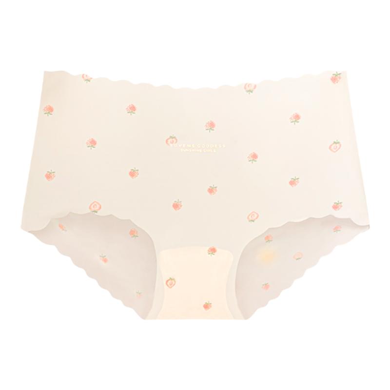 草莓啵啵~女生冰丝无痕三角裤蜜桃臀夏季薄款内裤女士2025新款