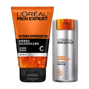 欧莱雅男士劲能洁面膏醒肤露乳液面霜