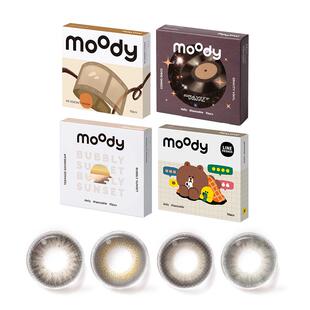 moody日抛2片美瞳热卖冷泡乌龙茶旷野光影胶片棕彩色隐形眼镜正品