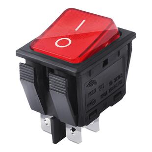 上开牌船型开关带灯KCD4 KCD2翘板船形电源开关 4脚2档 16A 220V