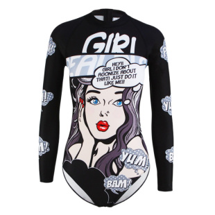 假面猫 韩国ins泳衣女连体泡温泉遮肚显瘦长袖防晒冲浪专业潜水服