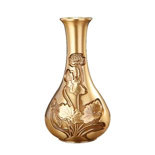 铜花瓶摆件客厅工艺品玄关办公室插鲜花中式家居摆设佛龛供佛花瓶