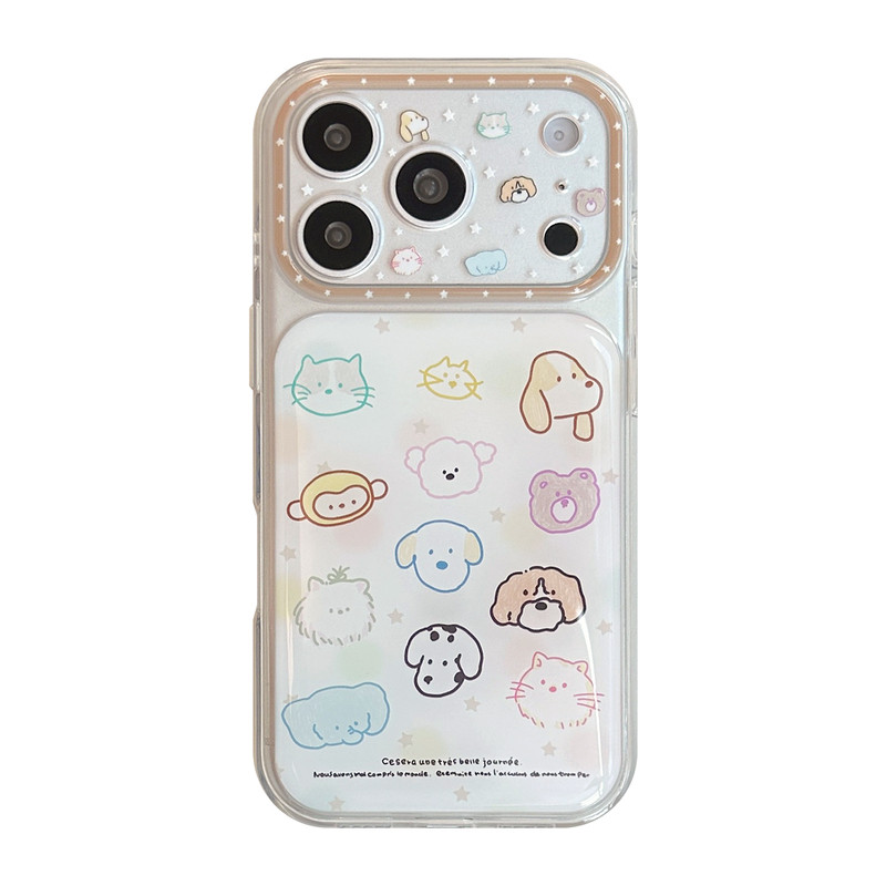 UmiCase适用苹果17手机壳滴胶涂鸦动物iPhone16promax透明保护套15创意卡通14精孔全包保护套17pm