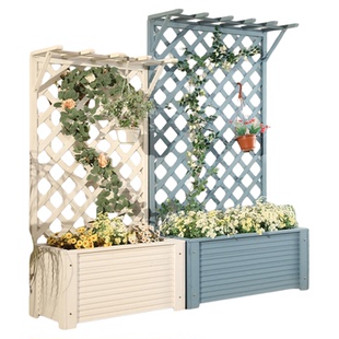 防腐木花架户外庭院室外花箱围栏网格装饰栅栏阳台种植箱爬藤支架