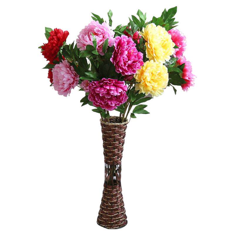 塑料花仿真花假花客厅富贵大牡丹花装饰花落地套装花束花艺 大朵