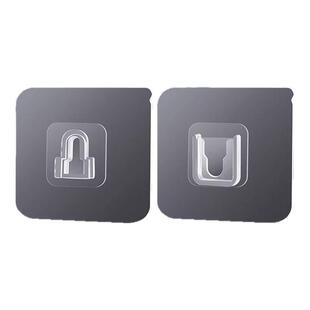 子母扣卡扣免打孔无痕粘钩强力贴扣挂钩粘扣字母扣塑料透明固定器