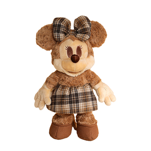 正版Disney迪士尼米奇和米妮毛绒玩具玩偶公仔复古高级感玩偶可爱