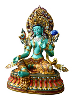 紫金莲密宗藏式尼泊尔绿度母