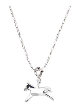 银光925银马形女吊坠新年项链马