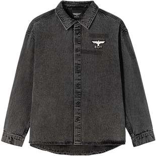 【救赎之翼】BOYLONDON春男女同款复古牛仔衬衫外套N48007