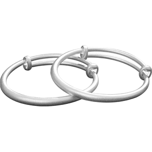 9999纯银宝宝银手镯婴儿一对古法实心小孩银镯子满月周岁生日礼物