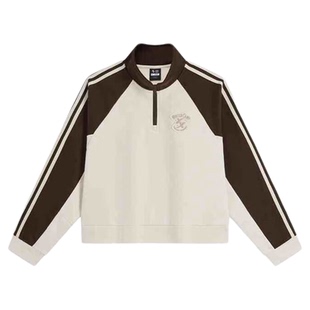 特步套头卫衣女2025冬季新款立领运动加绒保暖套头衫976428920272