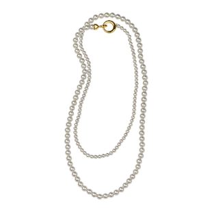 CHEZ LOOPS银色贝珠项链 轻奢风小众原创设计颈链灰色叠戴锁骨链